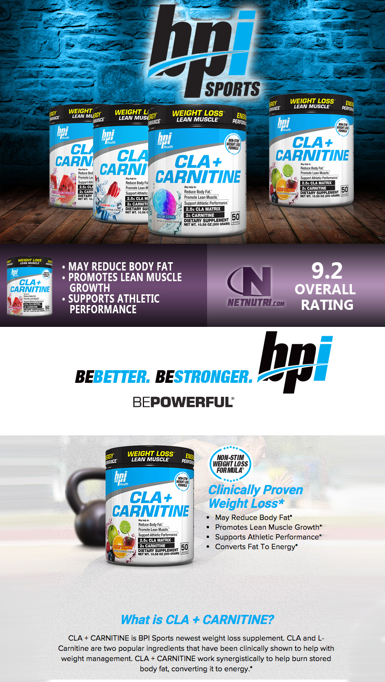 BPI CLA and Carnitine sale at Netnutri.com