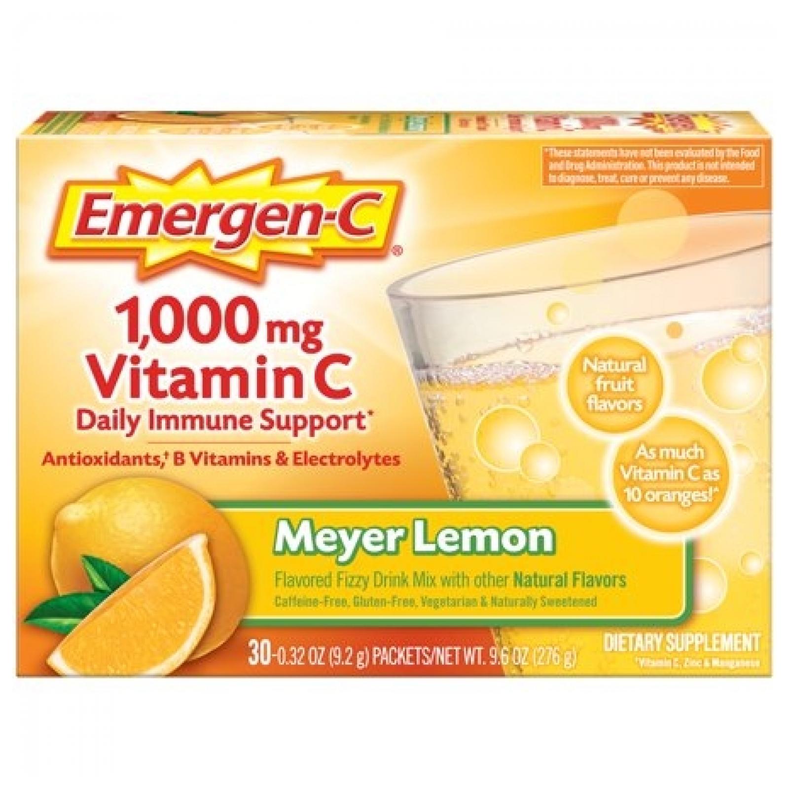 Emergen C 1 000mg Vitamin C Meyer Lemon 30 Packets
