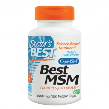 Doctor's Best, MSM with OptiMSM , 1,000 mg, 180 Veggie Caps