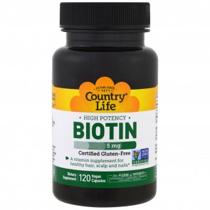 Country Life Biotin 5 mg 120 Veg Capsules