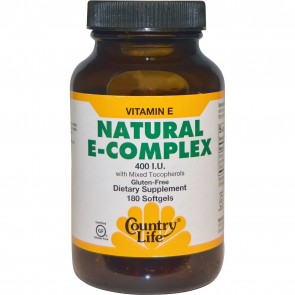 Country Life Natural Vitamin E Complex with Mixed Tocopherols 400 IU 180 Softgels