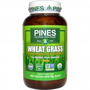Pines International Organic Wheat Grass 500 mg 500 Tablets