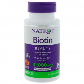 Natrol - Biotin Maximum Strength 10,000 mcg. Fast Dissolve- 60Tablets