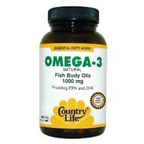 Country Life Omega-3 Fish Body Oils 1000 mg 100 Softgels