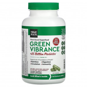 Vibrant Health Green Vibrance +25 Billion Probiotics 240 Vegi Caps