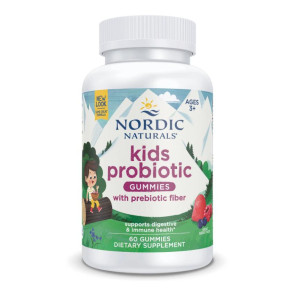 Nordic Naturals Kids Probiotic with Prebiotic Fiber Merry Berry Punch 60 Gummies