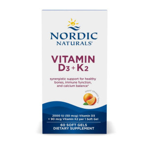 Nordic Naturals Vitamin D3+K2 Orange Taste 60 Softgels