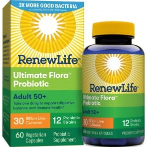 Renew Life Adult 50+ Ultimate Flora Probiotic 30 Billion 60 Vegetable Capsules