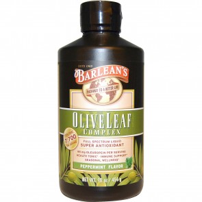 Barlean's Fresh Pressed Olive Leaf Complex Full Spectrum Liquid Peppermint 16 oz