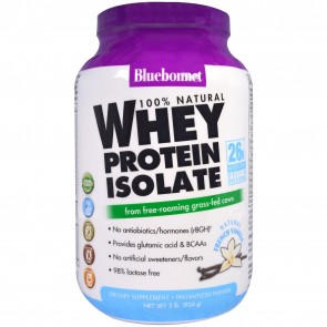 Bluebonnet 100% Natural Whey Protein Isolate Powder French Vanilla 2 lbs