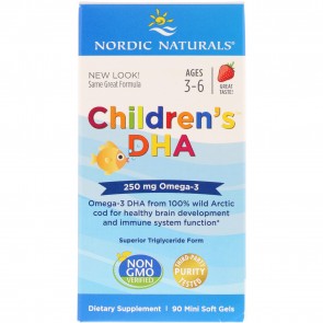 Nordic Naturals Children's DHA Strawberry Flavored 90 Softgels