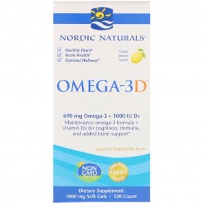 Nordic Naturals Omega-3D Lemon Flavored 120 Softgels
