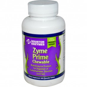 Houston Enzymes Zyme Prime Pomegranate Raspberry 180 Chewable Tablets