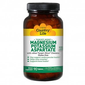 Country Life Magnesium Potassium Aspartate 90 Tabs