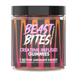 Beast Bites Supplements Creatine Infused Pink Lemonade Squueze 120 Gummies 
