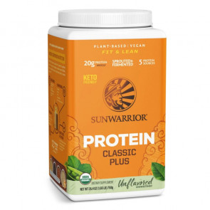 Sunwarrior Classic Plus Organic Plant Based Protein Natural 1.65 lbs